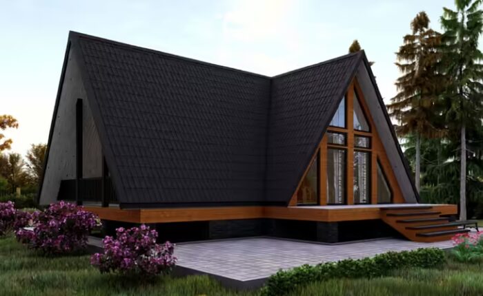 Каркасный дом A-Frame 11 × 10 м — изображение 2