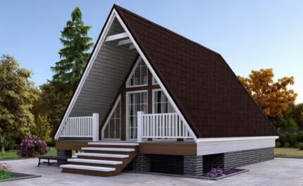 Каркасной дом A-Frame 6 × 8 м