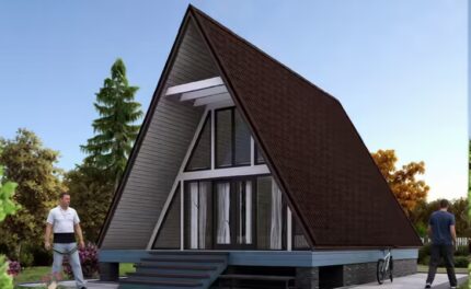 Каркасный дом A-Frame 7 × 10 м