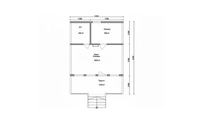Каркасной дом A-Frame 6 × 8 м — изображение 4