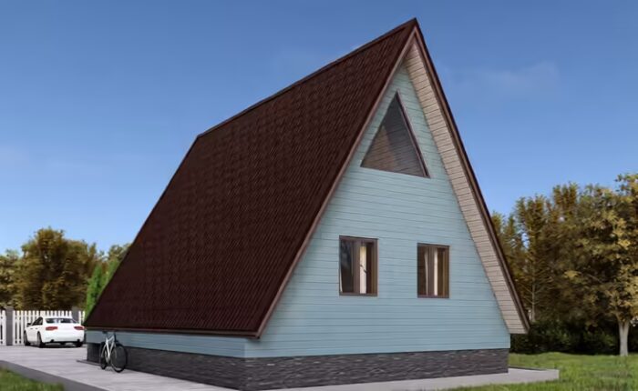 Каркасный дом A-Frame 7 × 10 м — изображение 3